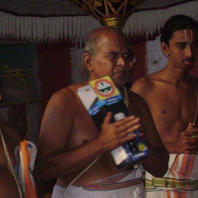 Temple Executive Secretary Shri Seshadri With Led Lantern